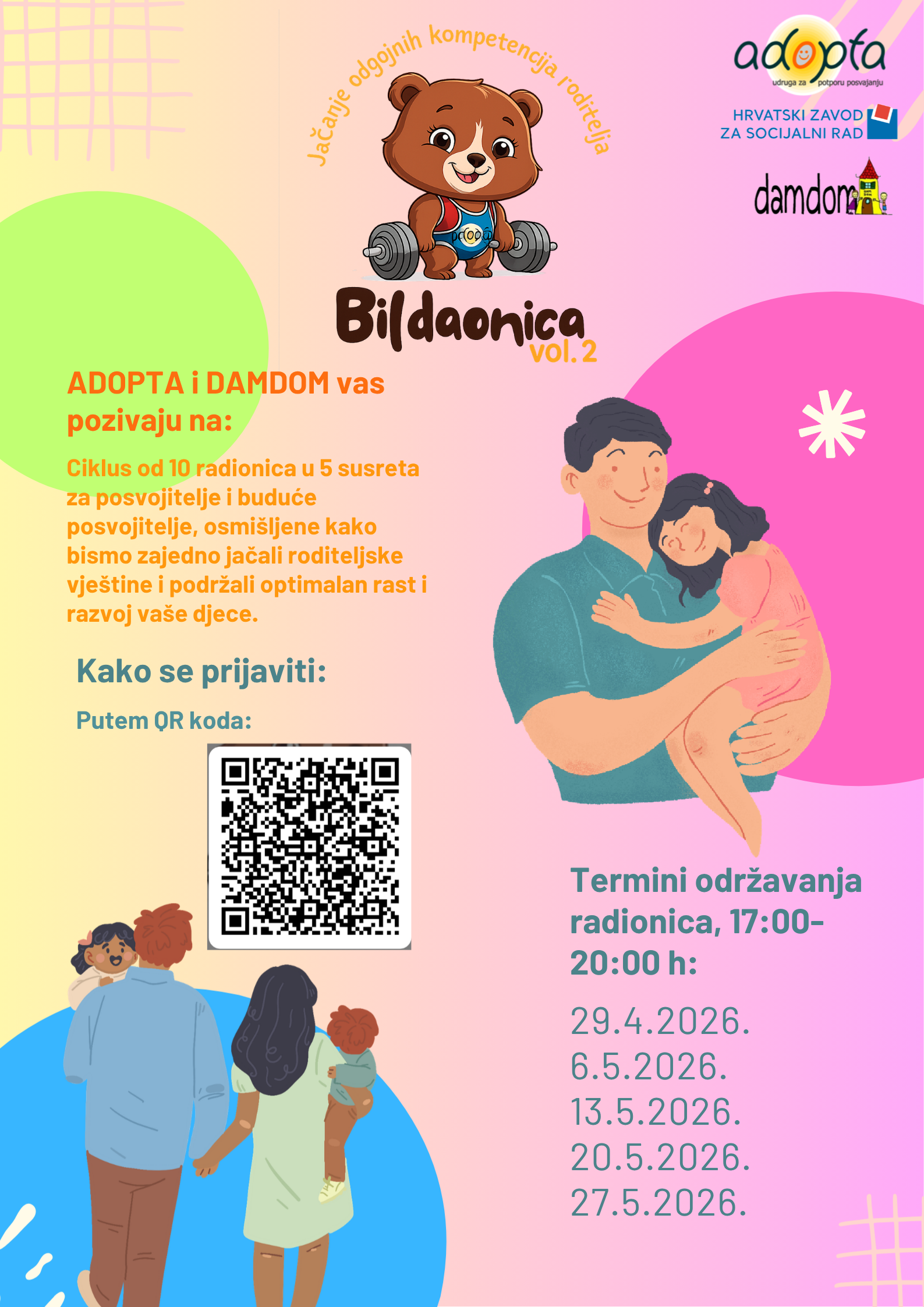 Ciklus radionica &bdquo;Bildaonica vol. 2 &ndash; jačanje odgojnih kompetencija (sada&scaron;njih i budućih) roditelja&ldquo; u Rijeci